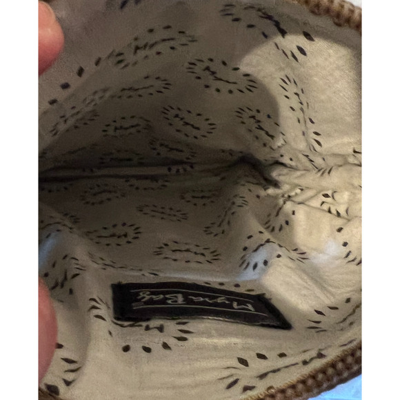 Myra Bag Crossbody Purse Brown Floral Canvas Zip Close Pocket Adjustable Strap - Picture 6 of 10